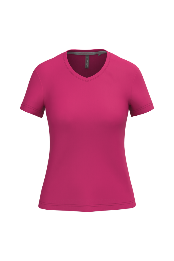 T-Shirt de Senhora Manga Curta Decote em V Atenas (1/2)-Fúchsia-S-RAG-Tailors-Fardas-e-Uniformes-Vestuario-Pro