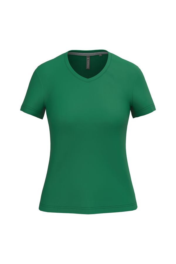 T-Shirt de Senhora Manga Curta Decote em V Atenas (1/2)-Kelly Green-S-RAG-Tailors-Fardas-e-Uniformes-Vestuario-Pro