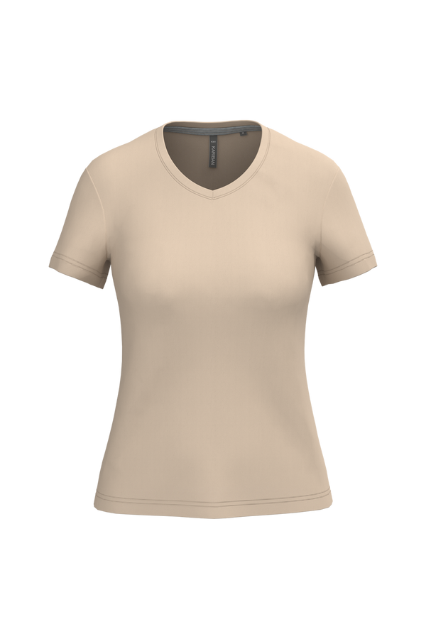 T-Shirt de Senhora Manga Curta Decote em V Atenas (1/2)-Light Sand-S-RAG-Tailors-Fardas-e-Uniformes-Vestuario-Pro