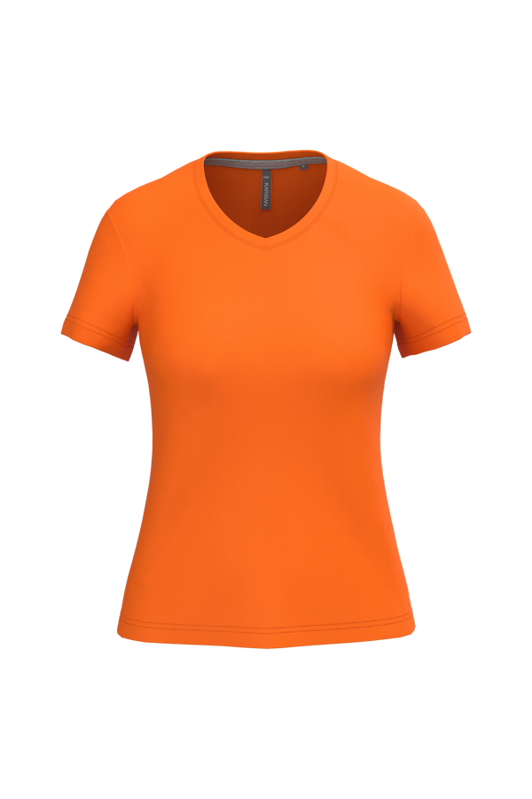 T-Shirt de Senhora Manga Curta Decote em V Atenas (1/2)-Orange-S-RAG-Tailors-Fardas-e-Uniformes-Vestuario-Pro