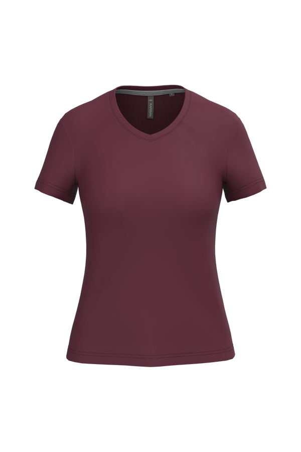 T-Shirt de Senhora Manga Curta Decote em V Atenas (1/2)-Wine-S-RAG-Tailors-Fardas-e-Uniformes-Vestuario-Pro