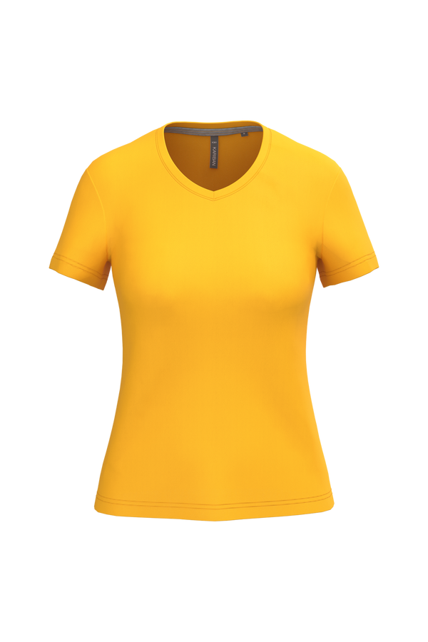T-Shirt de Senhora Manga Curta Decote em V Atenas (1/2)-Yellow-S-RAG-Tailors-Fardas-e-Uniformes-Vestuario-Pro