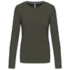 T-shirt Algodão Lavado m. comprida de senhora (1/2)-Dark Khaki-XS-RAG-Tailors-Fardas-e-Uniformes-Vestuario-Pro