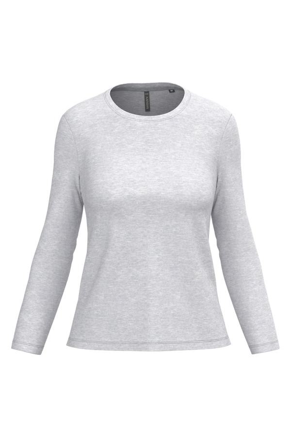 T-shirt Algodão Lavado m. comprida de senhora-Ash Heather-XS-RAG-Tailors-Fardas-e-Uniformes-Vestuario-Pro