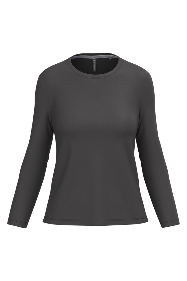T-shirt Algodão Lavado m. comprida de senhora-Dark Grey-XS-RAG-Tailors-Fardas-e-Uniformes-Vestuario-Pro