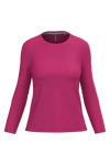 T-shirt Algodão Lavado m. comprida de senhora-Fuchsia-XS-RAG-Tailors-Fardas-e-Uniformes-Vestuario-Pro