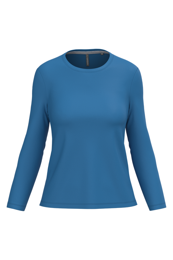 T-shirt Algodão Lavado m. comprida de senhora-Light Royal Blue-XS-RAG-Tailors-Fardas-e-Uniformes-Vestuario-Pro