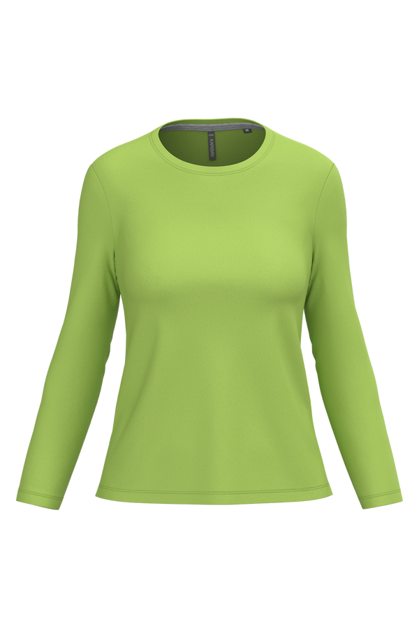 T-shirt Algodão Lavado m. comprida de senhora-Lime-XS-RAG-Tailors-Fardas-e-Uniformes-Vestuario-Pro