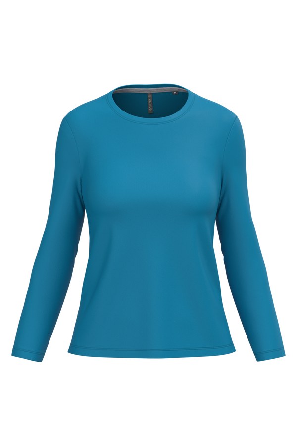 T-shirt Algodão Lavado m. comprida de senhora-Tropical Blue-XS-RAG-Tailors-Fardas-e-Uniformes-Vestuario-Pro