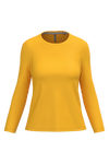 T-shirt Algodão Lavado m. comprida de senhora-Yellow-XS-RAG-Tailors-Fardas-e-Uniformes-Vestuario-Pro