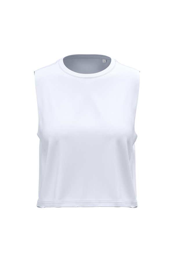 T-shirt Crop sem Mangas de Senhora-Branco-2XS-RAG-Tailors-Fardas-e-Uniformes-Vestuario-Pro