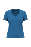 T-shirt Decote V Senhora Algodão Biológico-Azul Royal Claro-XS-RAG-Tailors-Fardas-e-Uniformes-Vestuario-Pro