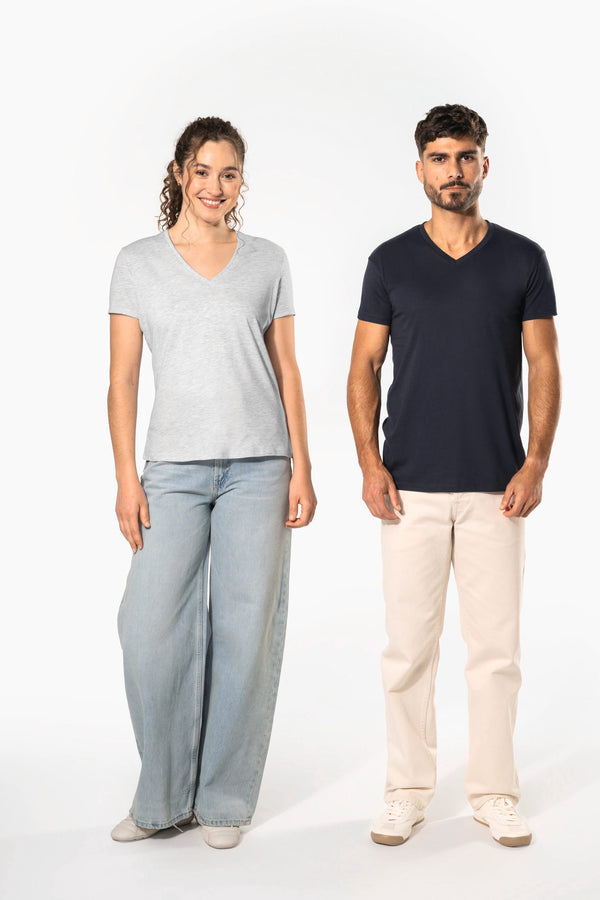 T-shirt Decote V Senhora Algodão Biológico-RAG-Tailors-Fardas-e-Uniformes-Vestuario-Pro