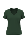T-shirt Decote V Senhora Algodão Biológico-Verde Floresta-XS-RAG-Tailors-Fardas-e-Uniformes-Vestuario-Pro