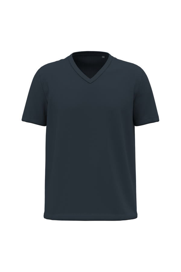 T-shirt Decote V de Homem em Algodão Biológico-Azul Marinho-S-RAG-Tailors-Fardas-e-Uniformes-Vestuario-Pro