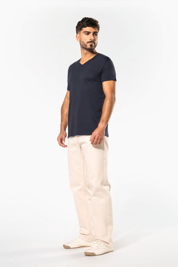 T-shirt Decote V de Homem em Algodão Biológico-RAG-Tailors-Fardas-e-Uniformes-Vestuario-Pro