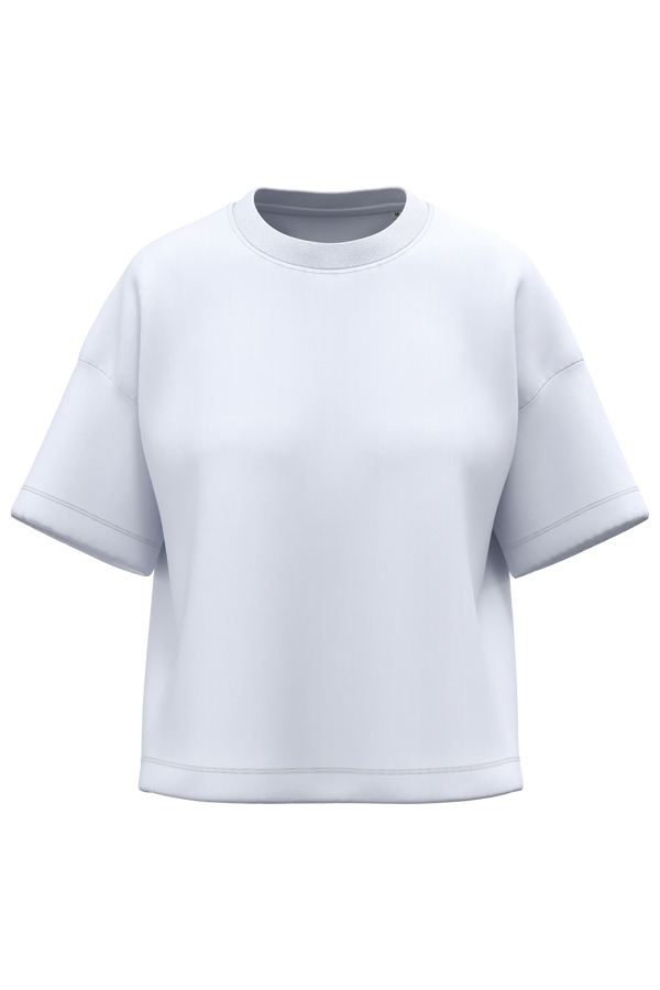 T-shirt Eco-responsável Boxy com Ombros Descaídos de Senhora-Branco-XS-RAG-Tailors-Fardas-e-Uniformes-Vestuario-Pro