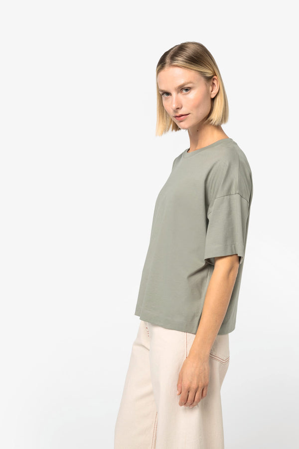 T-shirt Eco-responsável Boxy com Ombros Descaídos de Senhora-RAG-Tailors-Fardas-e-Uniformes-Vestuario-Pro