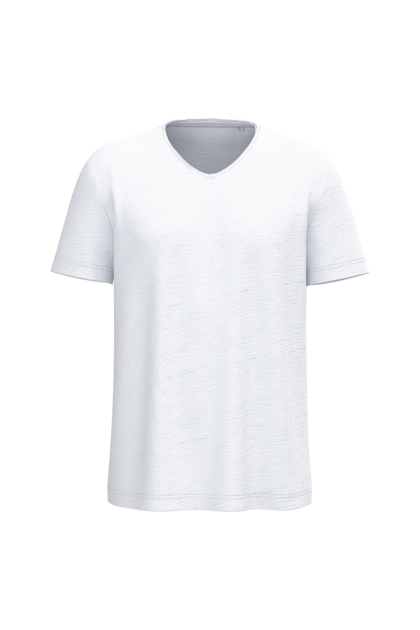 T-shirt Eco-responsável Decote Slub Ombros Descaídos Homem-Branco-S-RAG-Tailors-Fardas-e-Uniformes-Vestuario-Pro