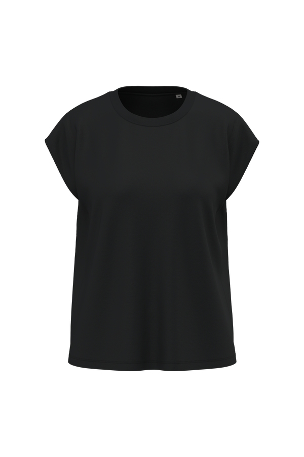 T-shirt Eco-responsável Sem Mangas com Ombreiras Mulher-Preto-XS-RAG-Tailors-Fardas-e-Uniformes-Vestuario-Pro