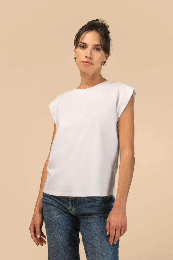 T-shirt Eco-responsável Sem Mangas com Ombreiras Mulher-RAG-Tailors-Fardas-e-Uniformes-Vestuario-Pro