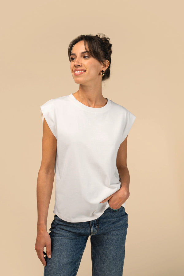 T-shirt Eco-responsável Sem Mangas com Ombreiras Mulher-RAG-Tailors-Fardas-e-Uniformes-Vestuario-Pro