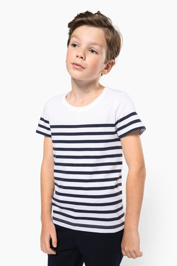 T-shirt Estilo Marinheiro Bio Decote Redondo Criança-RAG-Tailors-Fardas-e-Uniformes-Vestuario-Pro