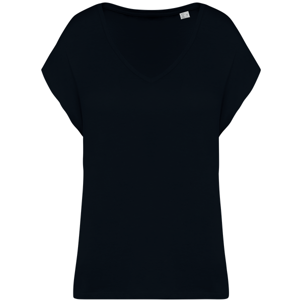 T-shirt Loose Decote V Senhora-Preto-S-RAG-Tailors-Fardas-e-Uniformes-Vestuario-Pro