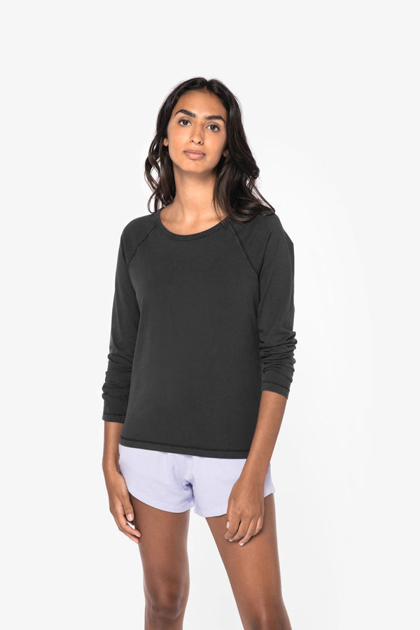 T-shirt Manga Comprida Raglan Senhora em Algodão Biológico-RAG-Tailors-Fardas-e-Uniformes-Vestuario-Pro