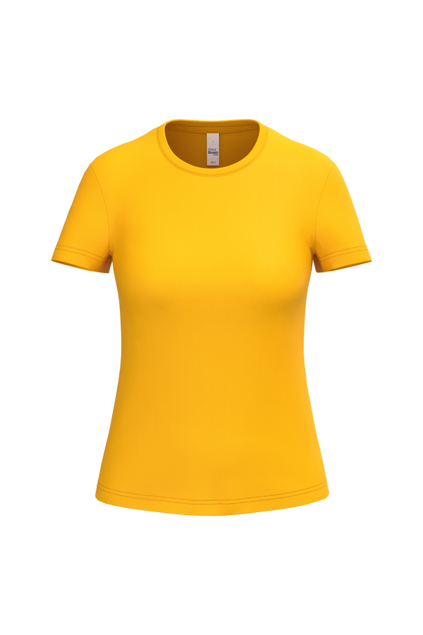 T-shirt Mulher Decote Redondo-Dourado Ideal-XS-RAG-Tailors-Fardas-e-Uniformes-Vestuario-Pro