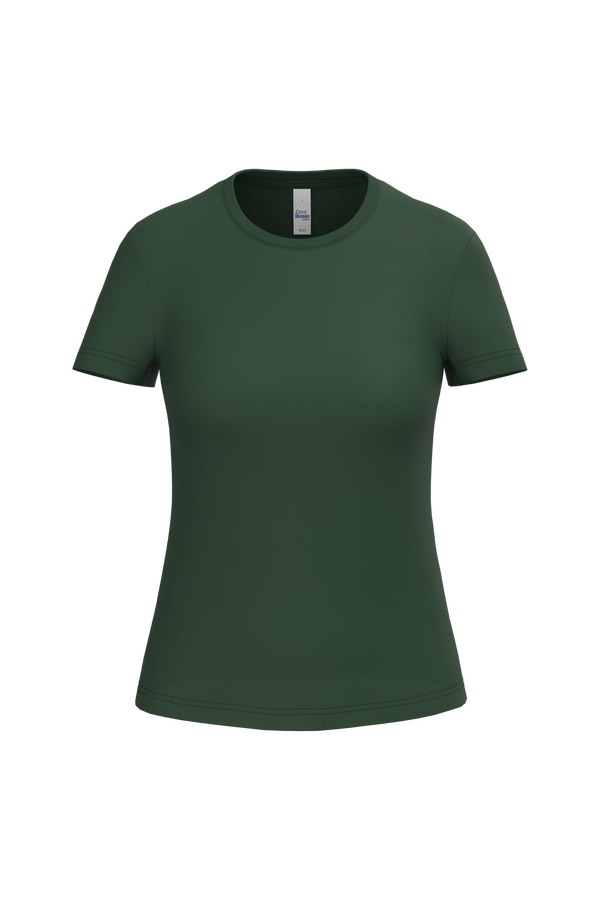 T-shirt Mulher Decote Redondo-Verde Floresta Ideal-XS-RAG-Tailors-Fardas-e-Uniformes-Vestuario-Pro