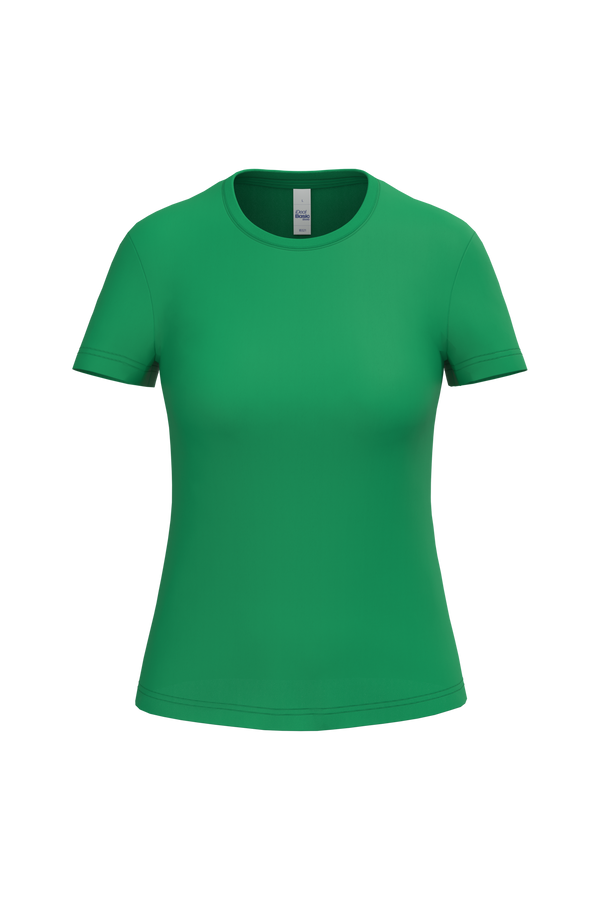 T-shirt Mulher Decote Redondo-Verde Kelly Ideal-XS-RAG-Tailors-Fardas-e-Uniformes-Vestuario-Pro