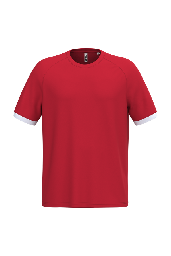 T-shirt Multidesporto em Poliéster Unissexo-Vermelho Desportivo / Branco-XS-RAG-Tailors-Fardas-e-Uniformes-Vestuario-Pro