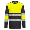 T-shirt PW3 Alta Visibilidade - Manga Comprida Classe 1 L/S-Amarelo/Preto-4XL-RAG-Tailors-Fardas-e-Uniformes-Vestuario-Pro