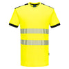 T-shirt PW3 de Algodão de Alta Visibilidade e Confortável Manga Curta-Amarelo/preto-XS-RAG-Tailors-Fardas-e-Uniformes-Vestuario-Pro