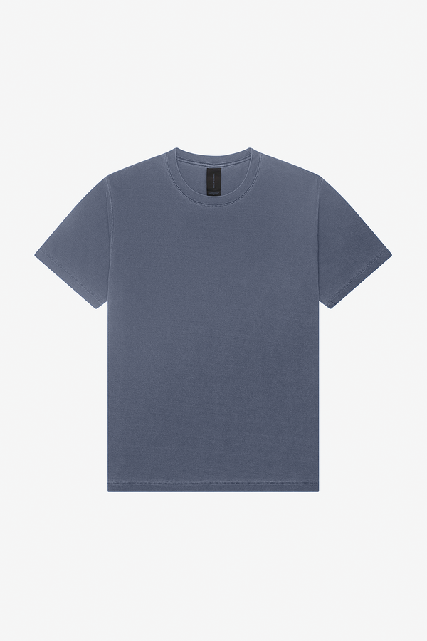 T-shirt Pesada com Aspeto Lavado Unissexo-Azul Marinho Lavado-XS-RAG-Tailors-Fardas-e-Uniformes-Vestuario-Pro