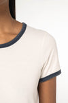 T-shirt Ringer Eco-responsável com Contrastes e Aspeto Lavado Senhora-RAG-Tailors-Fardas-e-Uniformes-Vestuario-Pro