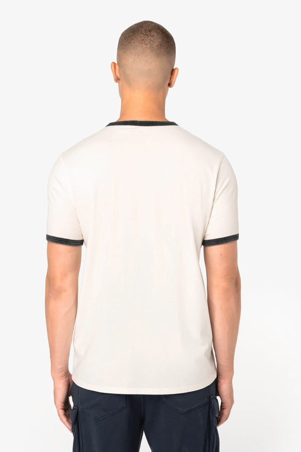 T-shirt Ringer Eco-responsável de Homem com Contrastes e Aspeto Lavado-RAG-Tailors-Fardas-e-Uniformes-Vestuario-Pro