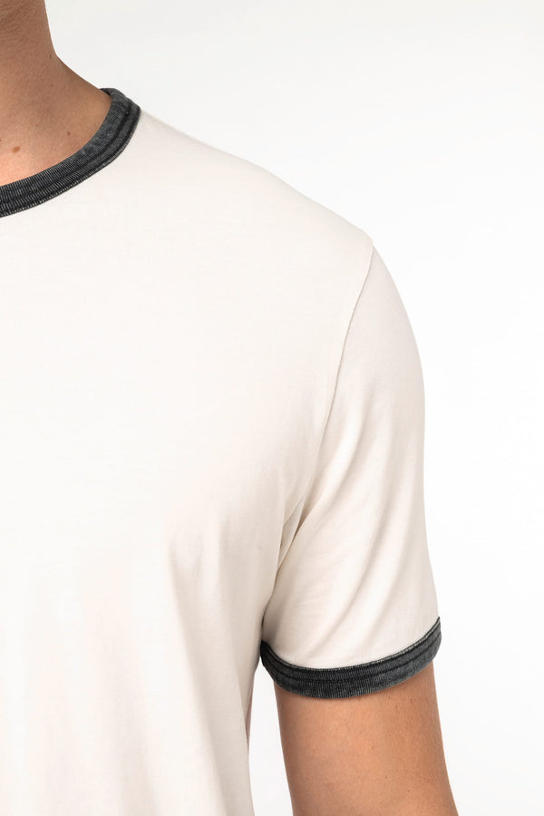 T-shirt Ringer Eco-responsável de Homem com Contrastes e Aspeto Lavado-RAG-Tailors-Fardas-e-Uniformes-Vestuario-Pro