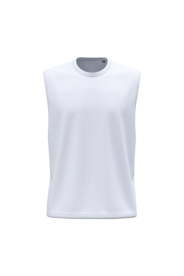 T-shirt Sem Mangas de Homem em Algodão Biológico-Branco-S-RAG-Tailors-Fardas-e-Uniformes-Vestuario-Pro