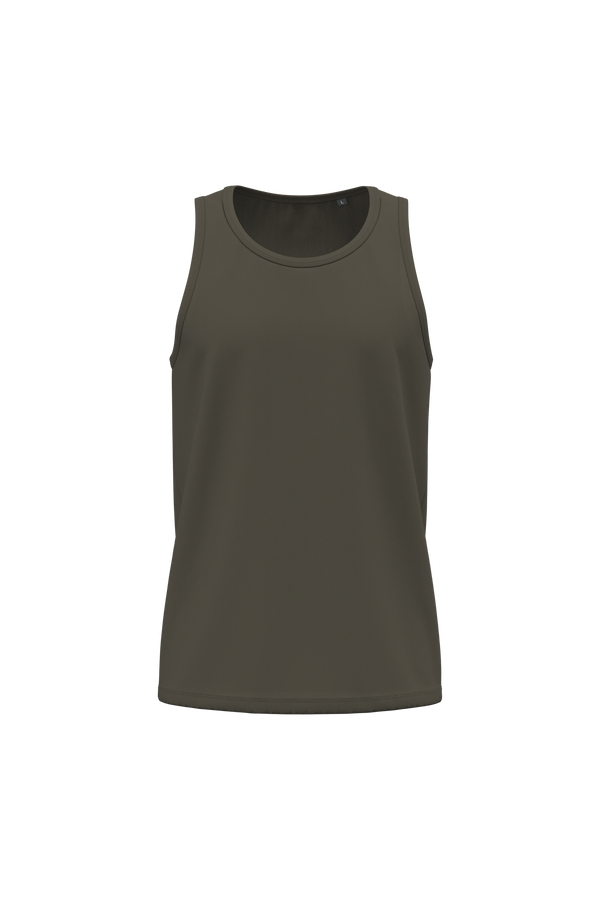 T-shirt Sem Mangas de Homem em Algodão Biológico-Caqui Escuro-S-RAG-Tailors-Fardas-e-Uniformes-Vestuario-Pro
