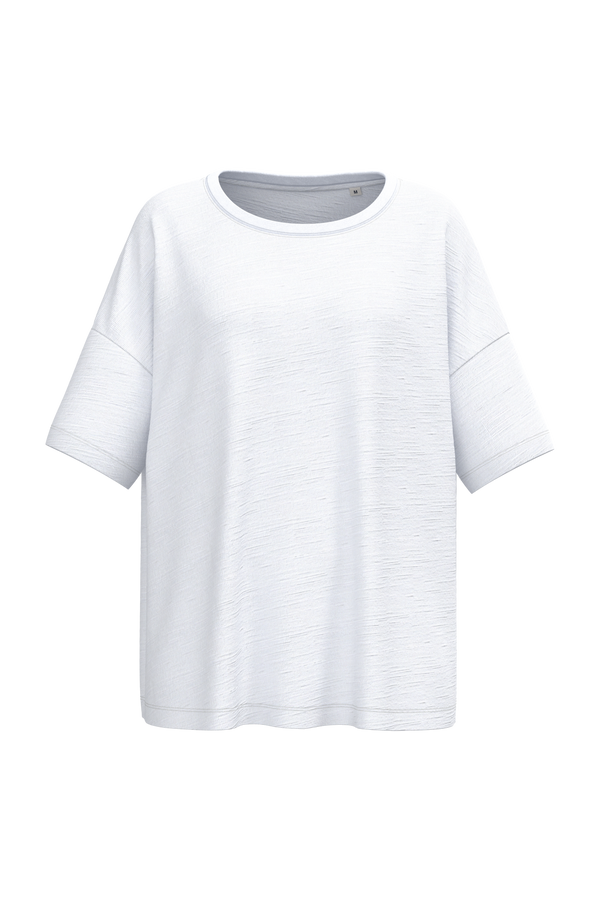 T-shirt Slub Oversize Eco-responsável Senhora-Branco-XS-RAG-Tailors-Fardas-e-Uniformes-Vestuario-Pro