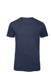 T-shirt Triblend de homem com decote em V-Azul Heather-S-RAG-Tailors-Fardas-e-Uniformes-Vestuario-Pro