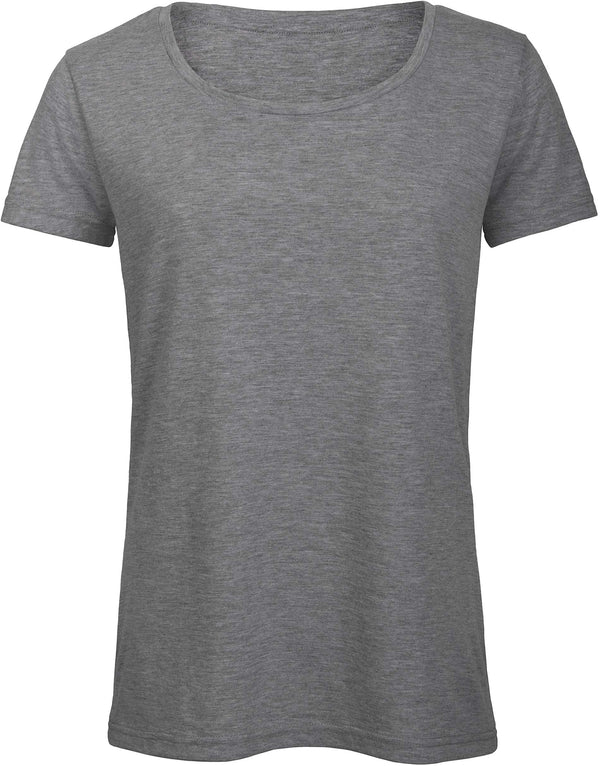 T-shirt Triblend de senhora com decote redondo-Heather Light Grey-XS-RAG-Tailors-Fardas-e-Uniformes-Vestuario-Pro