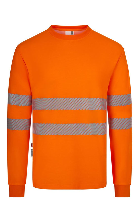 T-shirt de Alta Visibilidade em Algodão de Manga Comprida com Faixas Refletoras Segmentadas-Laranja Fluorescente - 19-S-RAG-Tailors-Fardas-e-Uniformes-Vestuario-Pro