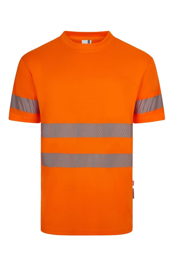 T-shirt de Alta Visibilidade em Poliéster Reciclado com Faixas Refletoras Segmentadas-Laranja Fluorescente - 19-XS-RAG-Tailors-Fardas-e-Uniformes-Vestuario-Pro