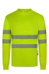 T-shirt de Alta Visibilidade em Poliéster Reciclado de Manga Comprida com Faixas Refletoras Segmentadas-Amarelo Fluorescente - 20-XS-RAG-Tailors-Fardas-e-Uniformes-Vestuario-Pro