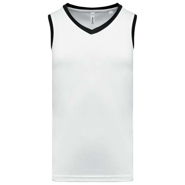 T-shirt de Basquetebol de Homem-Branco / Preto-S-RAG-Tailors-Fardas-e-Uniformes-Vestuario-Pro