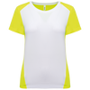 T-shirt de Desporto Bicolor Senhora-Branco / Amarelo Fluorescente-XS-RAG-Tailors-Fardas-e-Uniformes-Vestuario-Pro