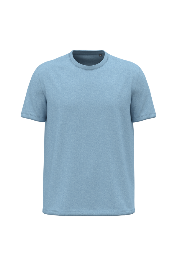 T-shirt de Homem em Algodão Biológico Manga Curta-Azul Nublado Mesclado-2XS-RAG-Tailors-Fardas-e-Uniformes-Vestuario-Pro